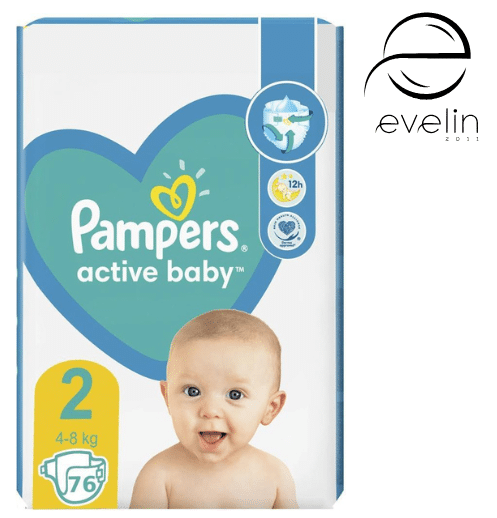 Pampers Active Baby Diapers 76 pcs. size 2 4-8 kg.
