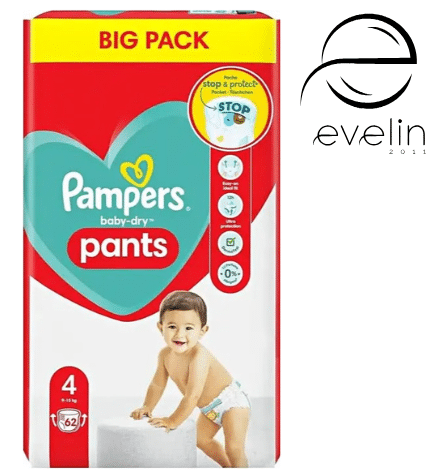 Pampers Baby Dry Pants 62 pcs. size 4 9-15 kg.