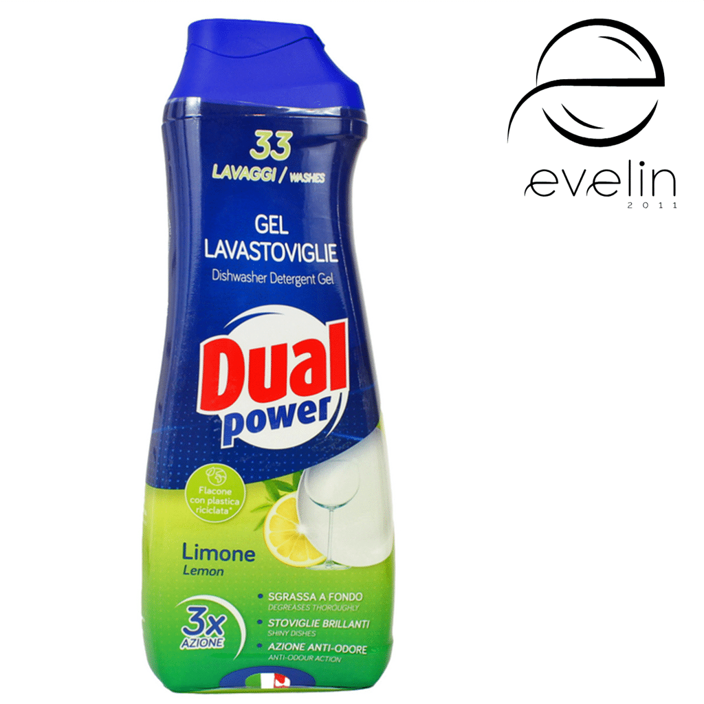 Dual Dishwasher Gel 660 ml. 33 doses Lemon