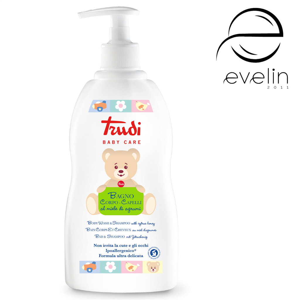 Baby shower gel for body and hair with citrus honey 500ml. Trudi
