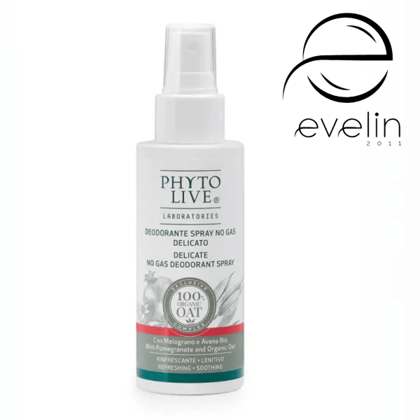Gas-free deodorant spray with pomegranate and organic oatmeal – 75 ml. Phyto live