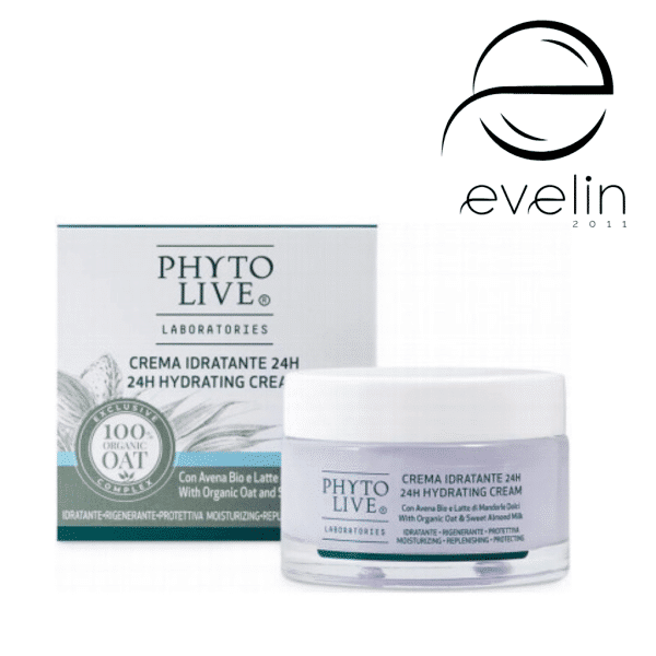 24h Hydrating Face Cream with Sweet Almond Milk and Organic Oats - 50ml.Phyto live