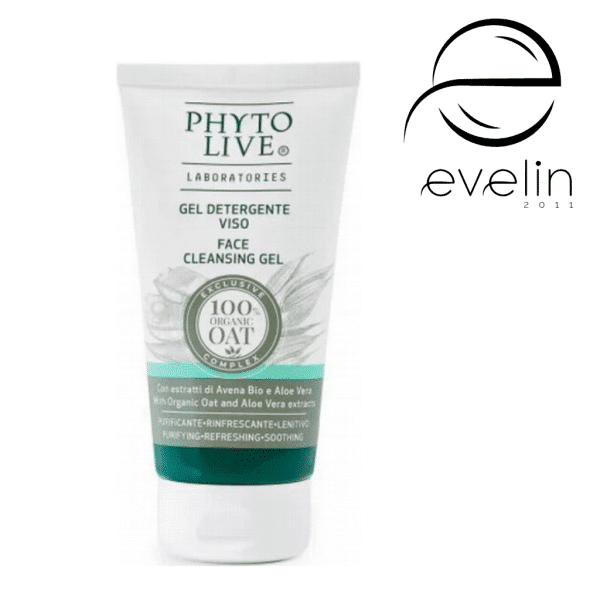 Cleansing gel for face with aloe vera and organic oats -150ml. Phyto live