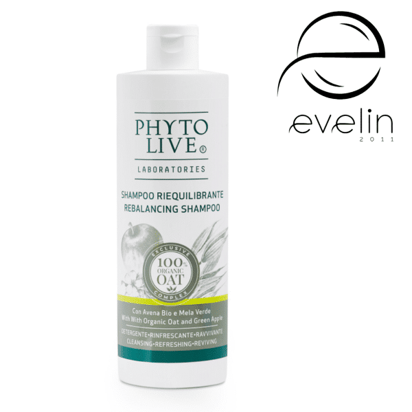 Shampoo for Oily Hair - Rebalancing with Organic Oats and Green Apple - 400ml. Phyto live