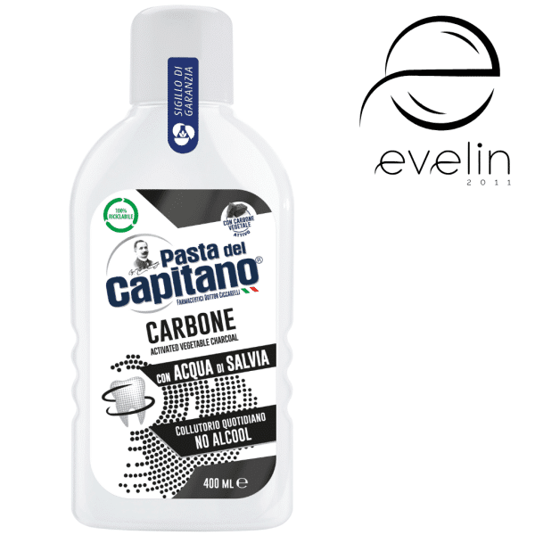 Capitano mouthwash 400ml. -Charcoal