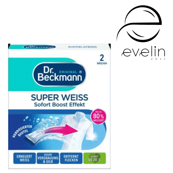 DR. BECKMANN White Laundry Powder Dr. Beckmann Super Weiss 2 x 40 g.