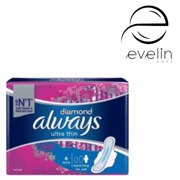Always 6 pcs. -Thin All in One Night Wings sanitary napkins