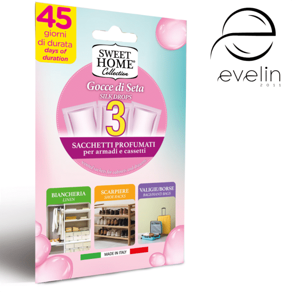 Ароматизатор СУИТ ХОУМ Освежител за гардероб 3 бр. - GOCCE DI SETA