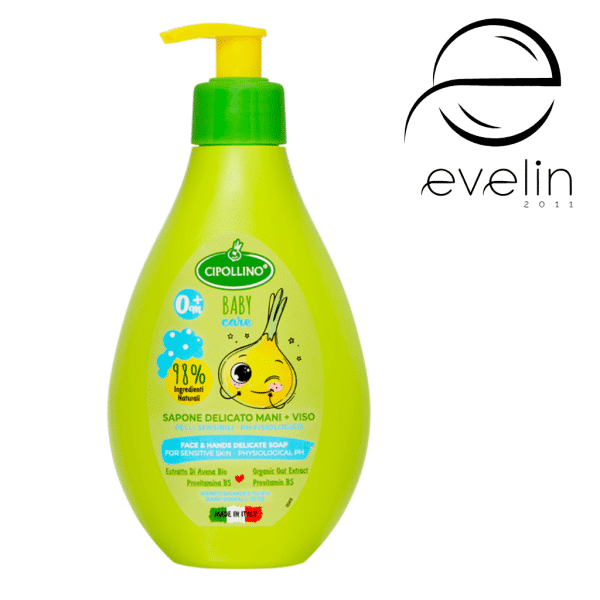 Бебешки деликатен сапун Chipollino за ръце и лице за чувствителна  кожа- 250 мл.