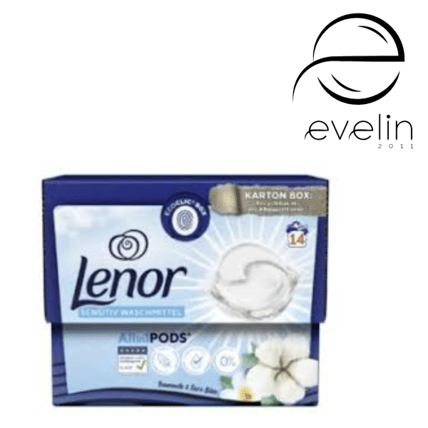 Капсули Ленор 14 бр. - All in 1 Sensitive Cotton&Tiare