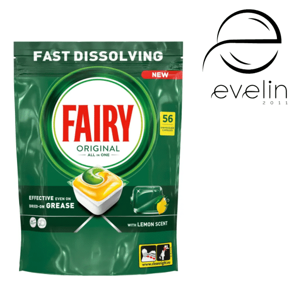 Таблетки за съдомиялна Фейри 56 бр.All in 1 Orginal limon