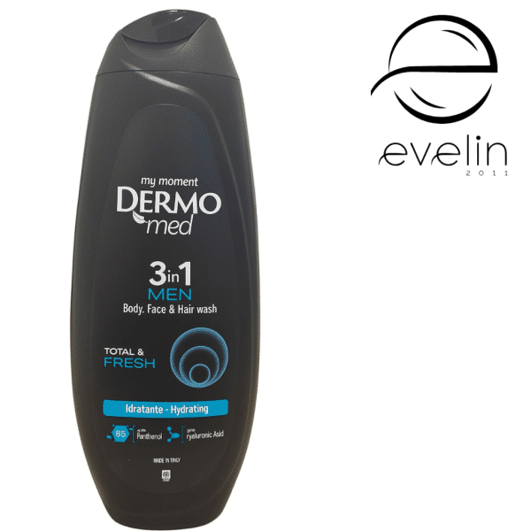 Душ гел Дермомед MEN TOTAL & FRESH 3in1мл. -450 мл.