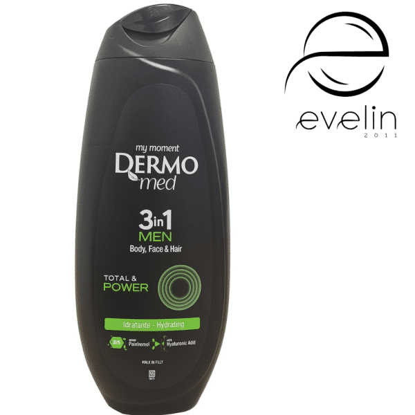 Душ гел Дермомед MEN TOTAL & POWER 3in1мл. -450 мл.