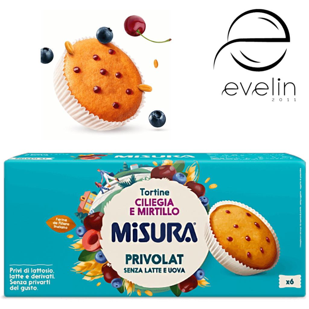 Cupcake with cherry and blueberry filling - egg-free, lactose-free, milk and dairy products-free 290g.