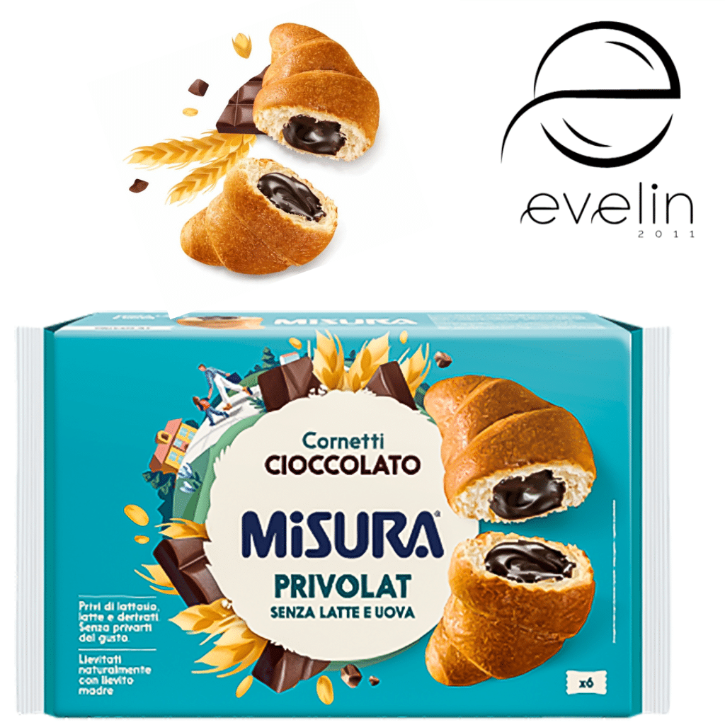 Croissant with natural sourdough and chocolate filling - egg-free, lactose-free, milk and dairy products 298 g.