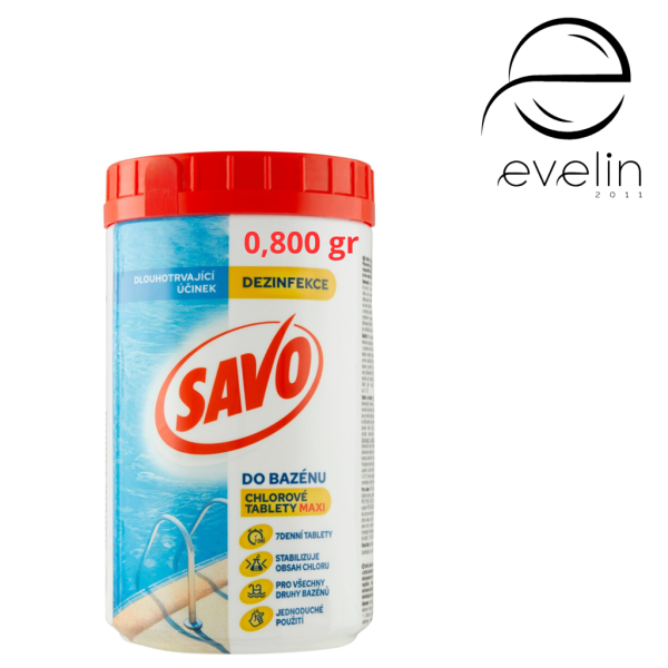 Таблетки за дезинфекция на басейни с хлор Savo 800 гр.