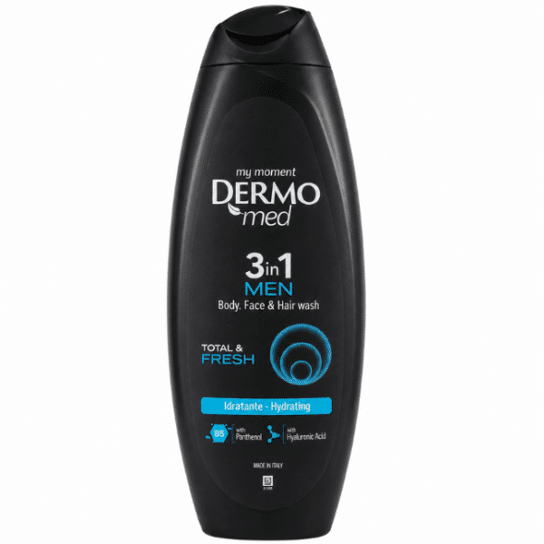 Душ гел Дермомед MEN TOTAL & FRESH 3in1мл. -450 мл.
