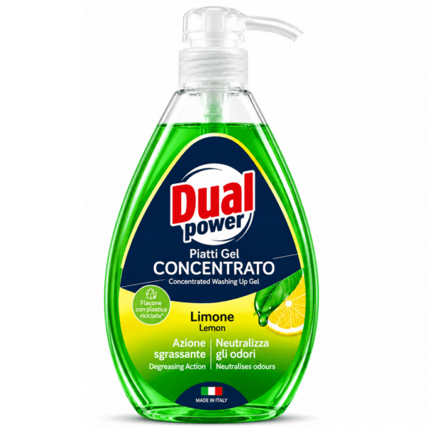 Препарат за съдове Дуал 1 л. - Помпа Лимон 250 Дози