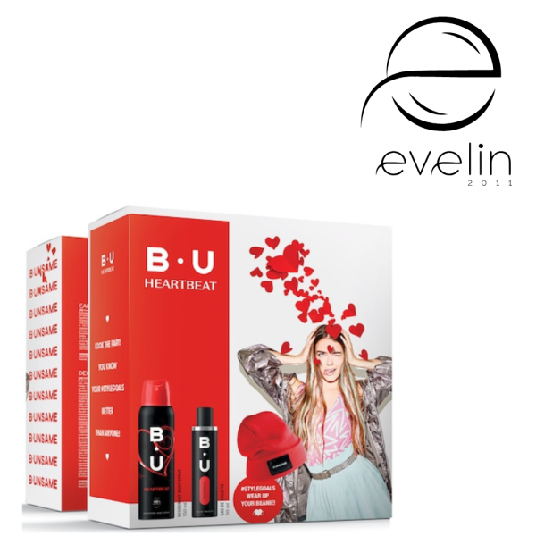 Комплект BU HEARBEAT, Тоалетна вода, 50 мл + Део спрей, 150 мл + шапка