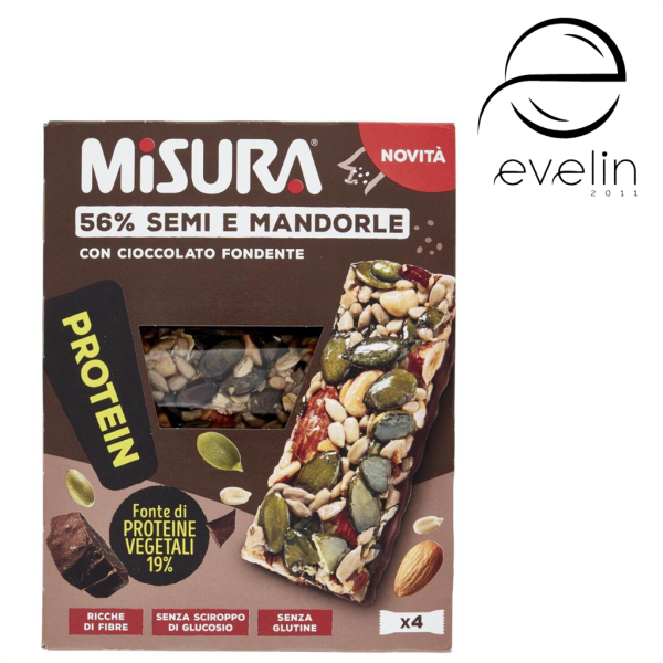 Протеинови барчета Misura Семена и бадеми с тъмен шоколад 4 x 30 гр.