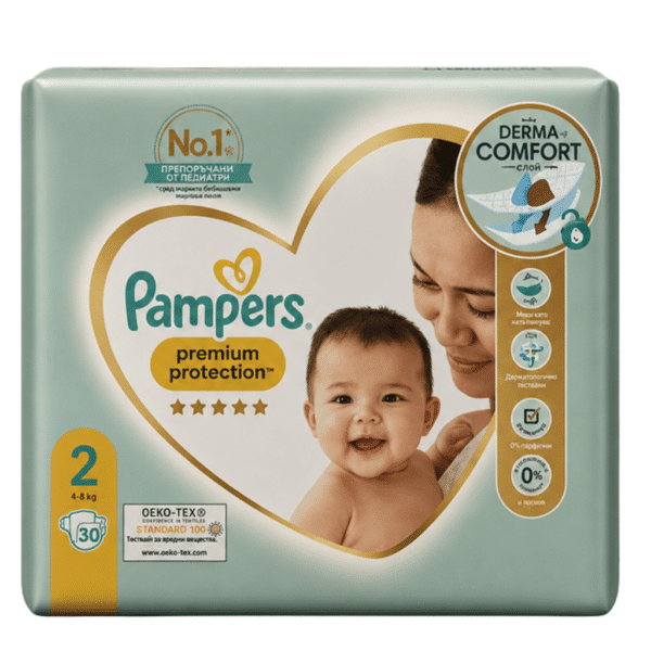 Памперс Premium Protection Diapers 30 бр. размер 2 4-8 кг.