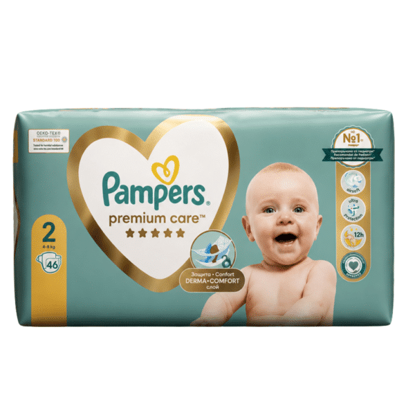 Памперс 46 бр размер 2 4-8 кг. PREMIUM CARE