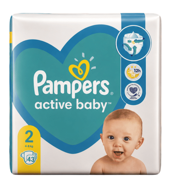 Памперс Active Baby Diapers 43 бр. раз.2 4-8 кг.