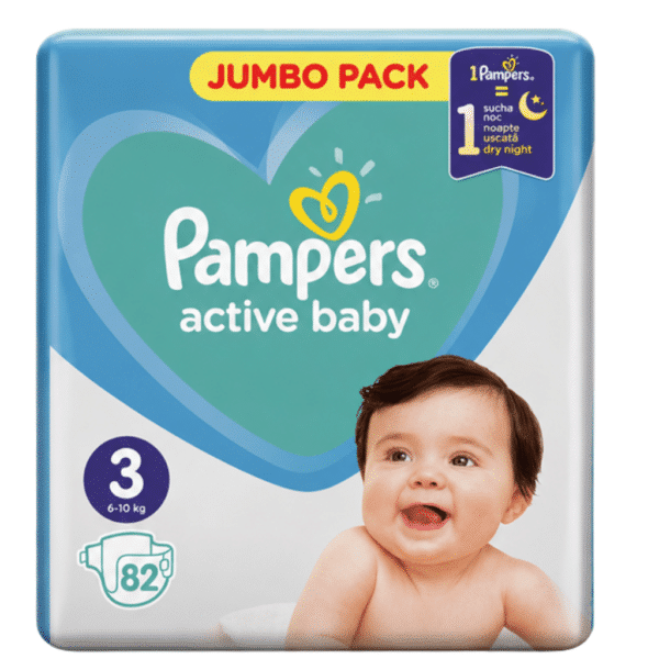 Памперс Active Baby Diapers 82 бр. размер 3 6-10 кг.