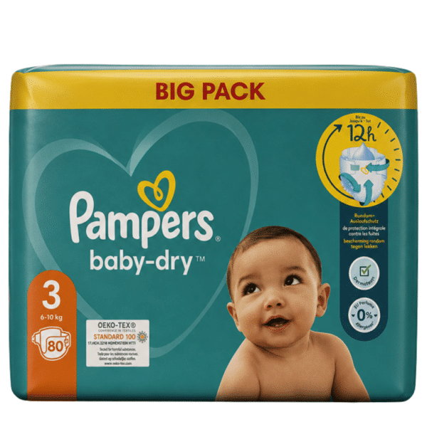 Памперс Baby Dry Diapers 80 бр. размер 3 6-10 кг.