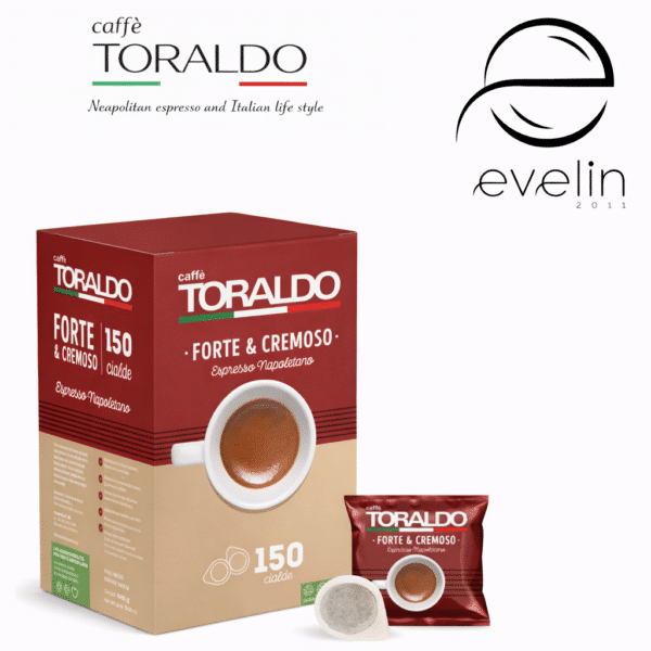 Toraldo Coffee Capsules 150 pcs. paper - Espresso Forte & Cremoso with chocolate flavor