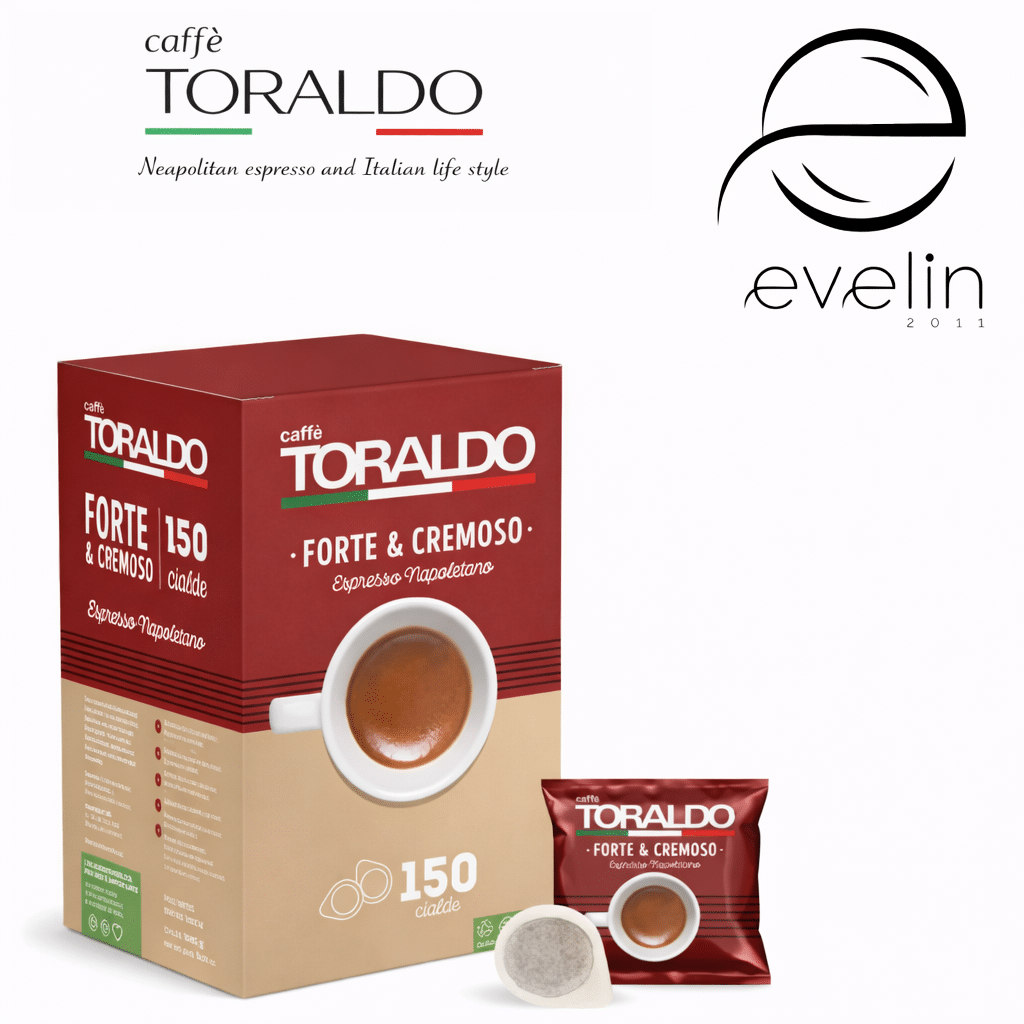 Toraldo Coffee Capsules 150 pcs. paper - Espresso Forte & Cremoso with chocolate flavor