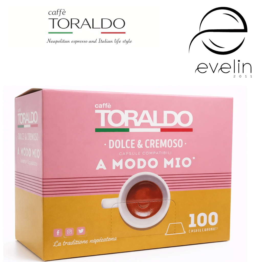 Toraldo Coffee Capsules 100 pcs. - Espresso A Modo Mio with a sweet and creamy taste