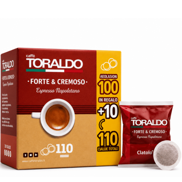 Кафе Toraldo Капсули 100+10 бр. хартиени - Espresso Forte & Cremoso с аромат на лешник и бадем