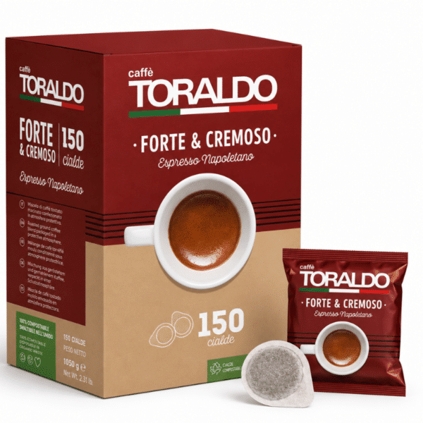 Кафе Toraldo Капсули 150 бр. хартиени - Espresso Forte & Cremoso с шоколадов аромат