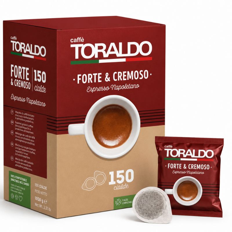 Кафе Toraldo Капсули 150 бр. хартиени - Espresso Forte & Cremoso с шоколадов аромат