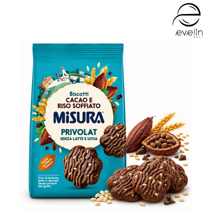 Бисквита с бухнал ориз и какао без мляко и яйца 120гр