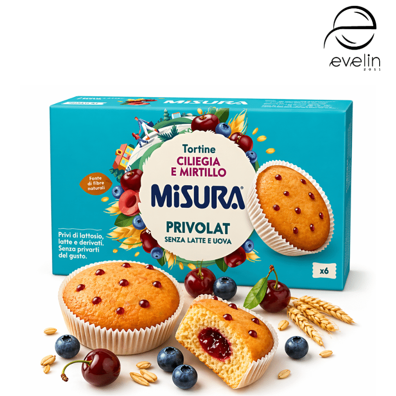 Кексче с пълнеж от череши и боровинки - без яйца, Без лактоза, мляко и млечни продукти  290гр.