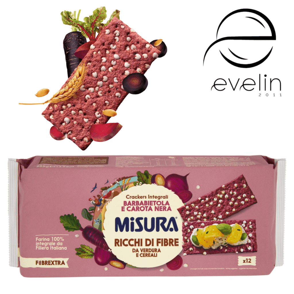 Whole grain crackers with beetroot and black carrot 385 g.