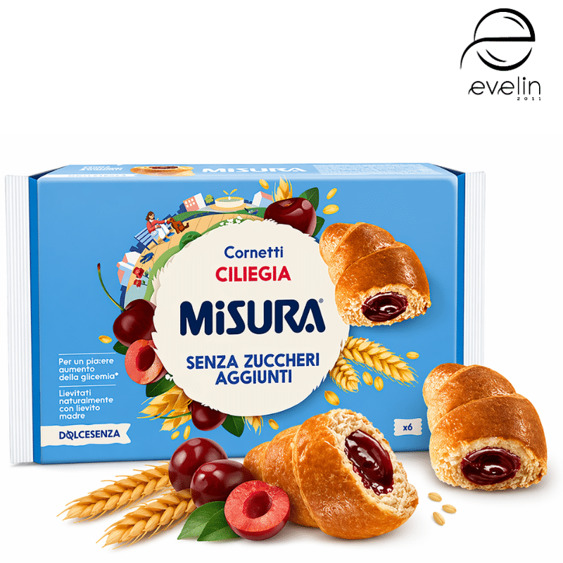 Кроасан с натурален квас и черешов пълнеж – с натурални подсладители 298гр