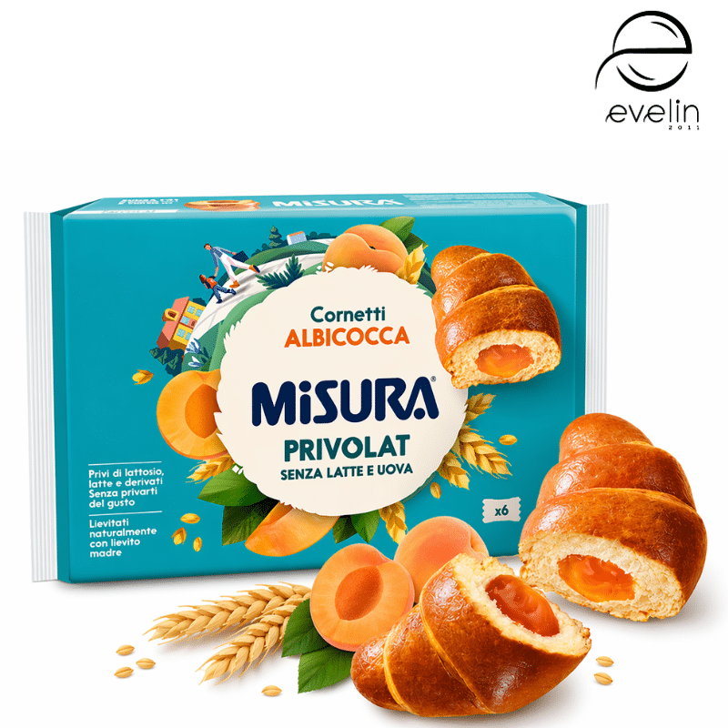 Кроасан с натурален квас и кайсиев пълнеж - без яйца, без мляко и лактоза 298гр