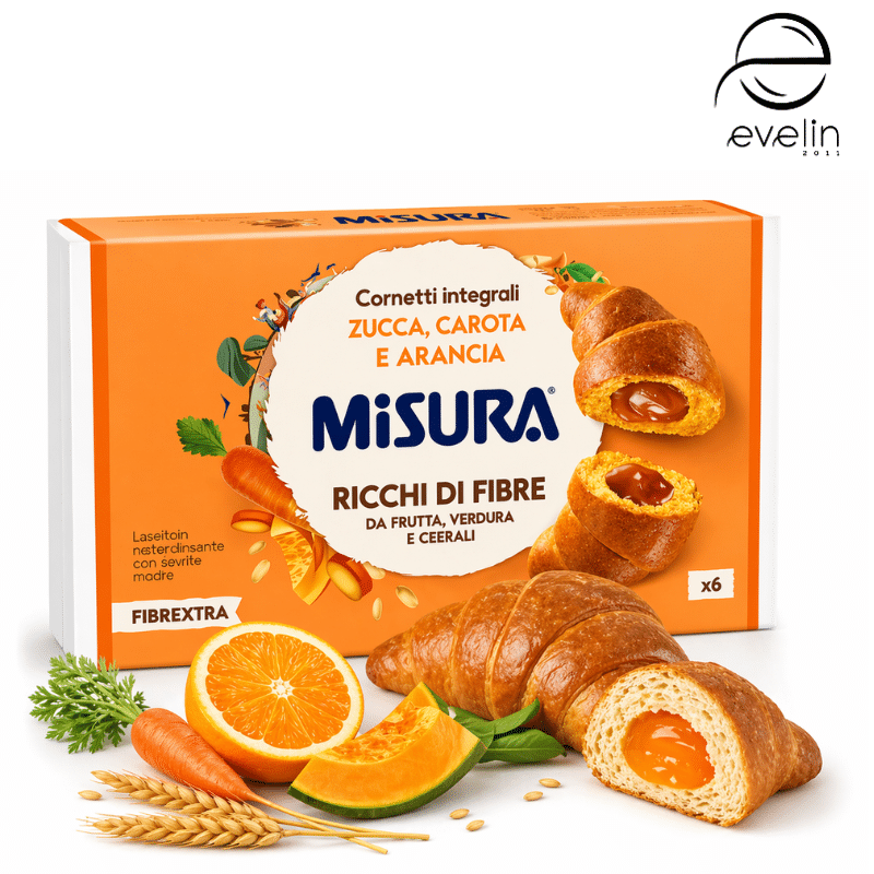 Кроасан с натурален квас, пълнозърнесто брашно и пълнеж от морков,портокал и тиква  - 308 гр