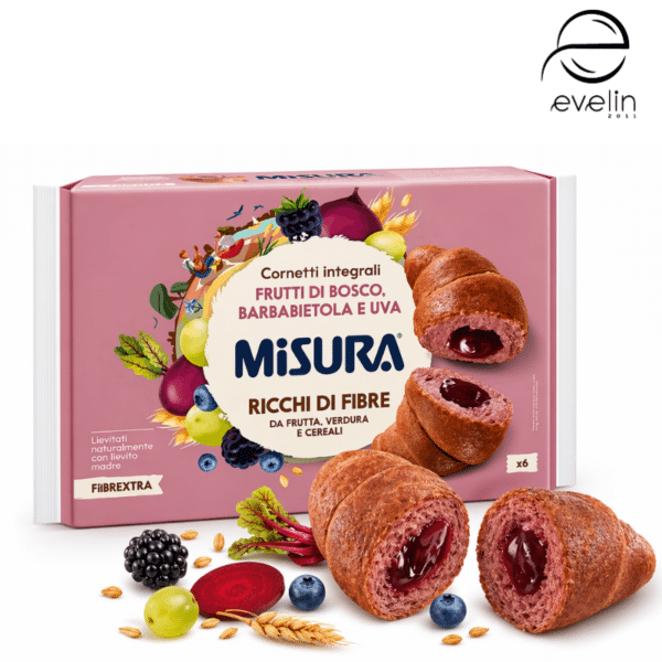 Кроасан с пълнозърнесто тесто – пълнеж с горски плодове, цвекло и грозде 308 г