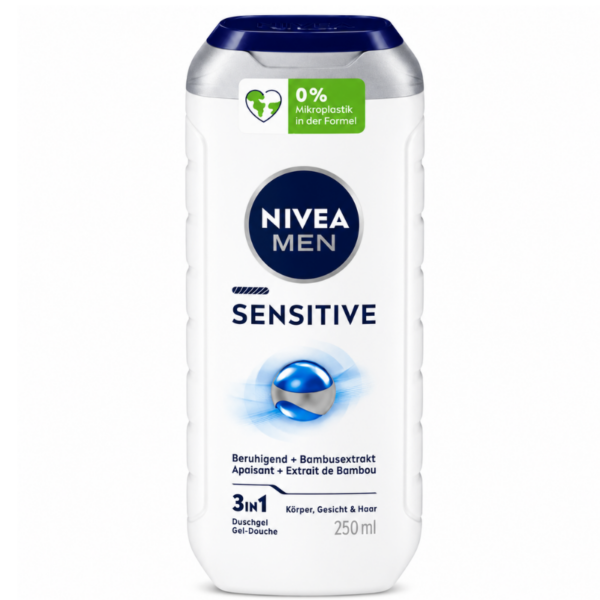 Душ гел Шампоан Нивеа 250 мл. - 3in1 For Men Sensitive