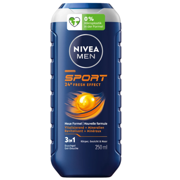 Душ гел Шампоан Нивеа 250 мл. - 3in1 For Men Sport