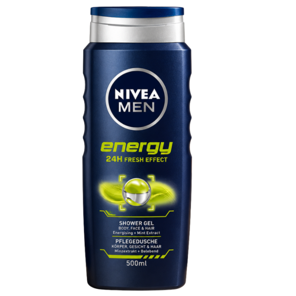 Душ гел Шампоан Нивеа 500 мл. - 3in1 For Men Energy