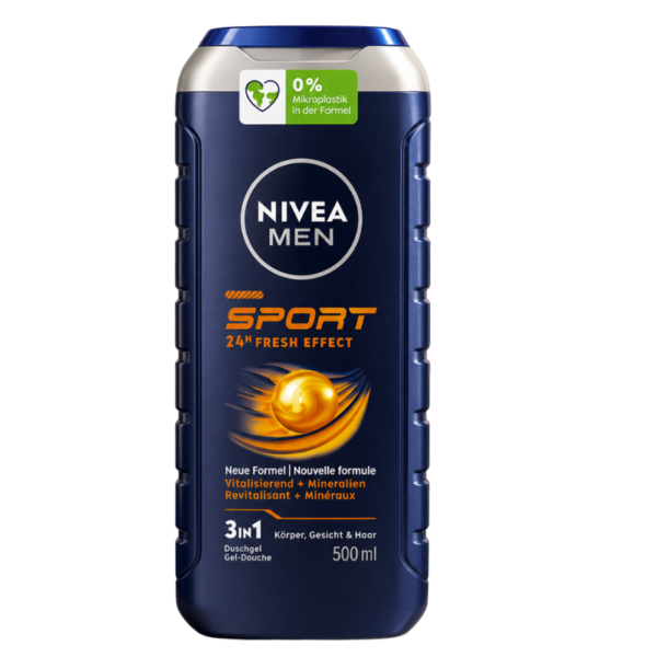 Душ гел Шампоан Нивеа 500 мл. - 3in1 For Men Sport
