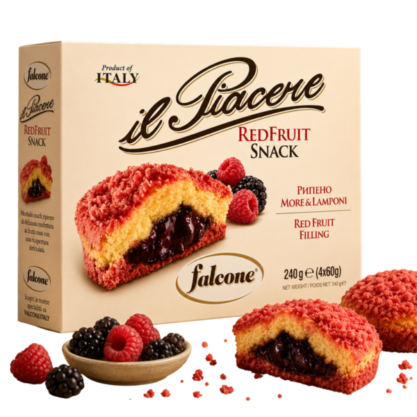 Кекс Snack with Blackberries and Raspberries Jam  4*60 240 гр.