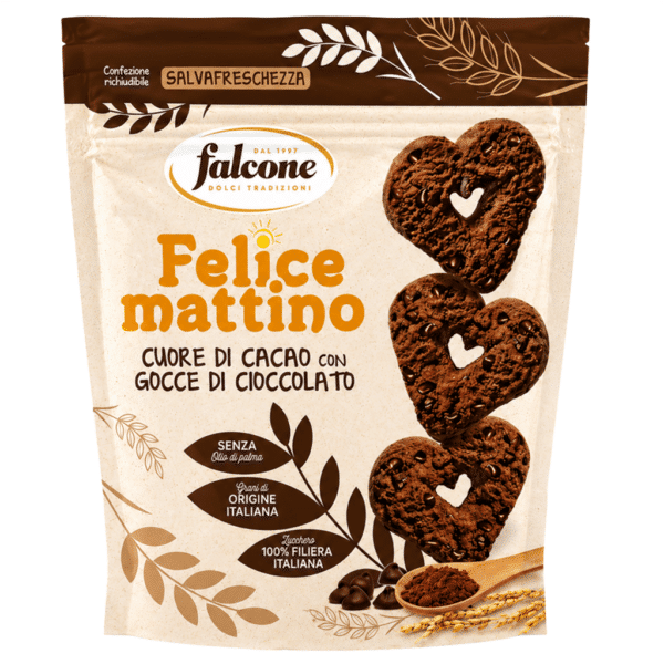 Бисквити Сърца CACAO CON GOCCE DI CIOCCOLATO500 гр.