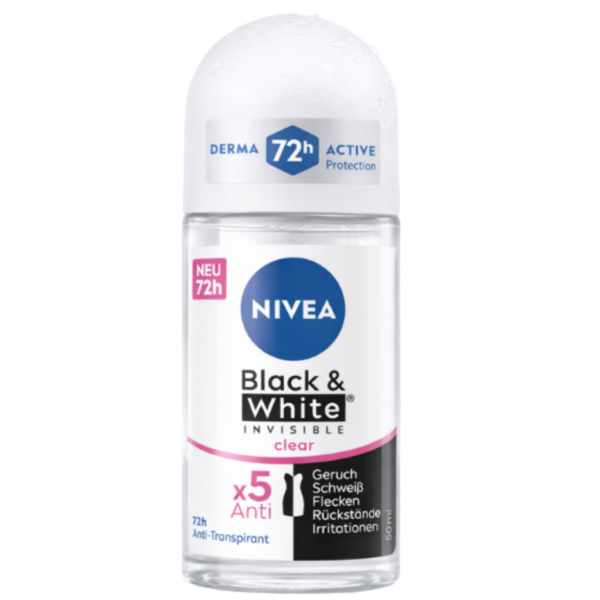 Рол он Нивеа Deo 50 мл.Black&White Invisible Clear