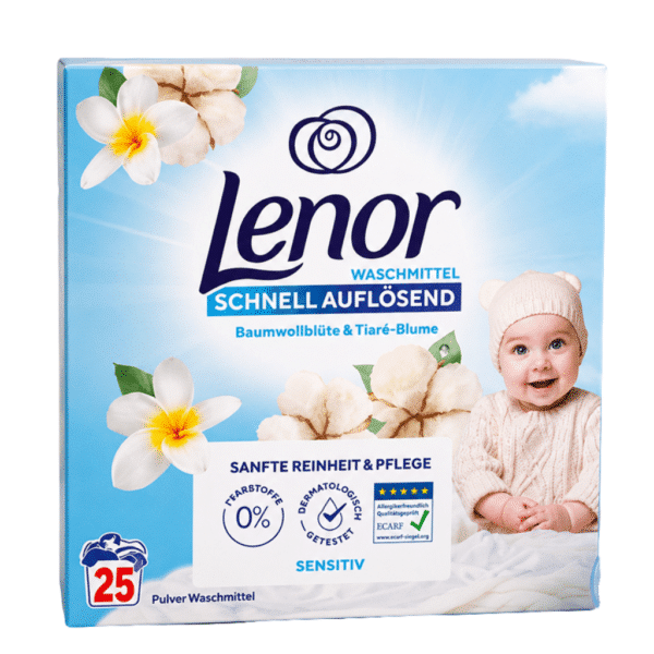 Сух прах Ленор 1.5кг. 25 пранета Sensitive Cotton Blossom&Tiare